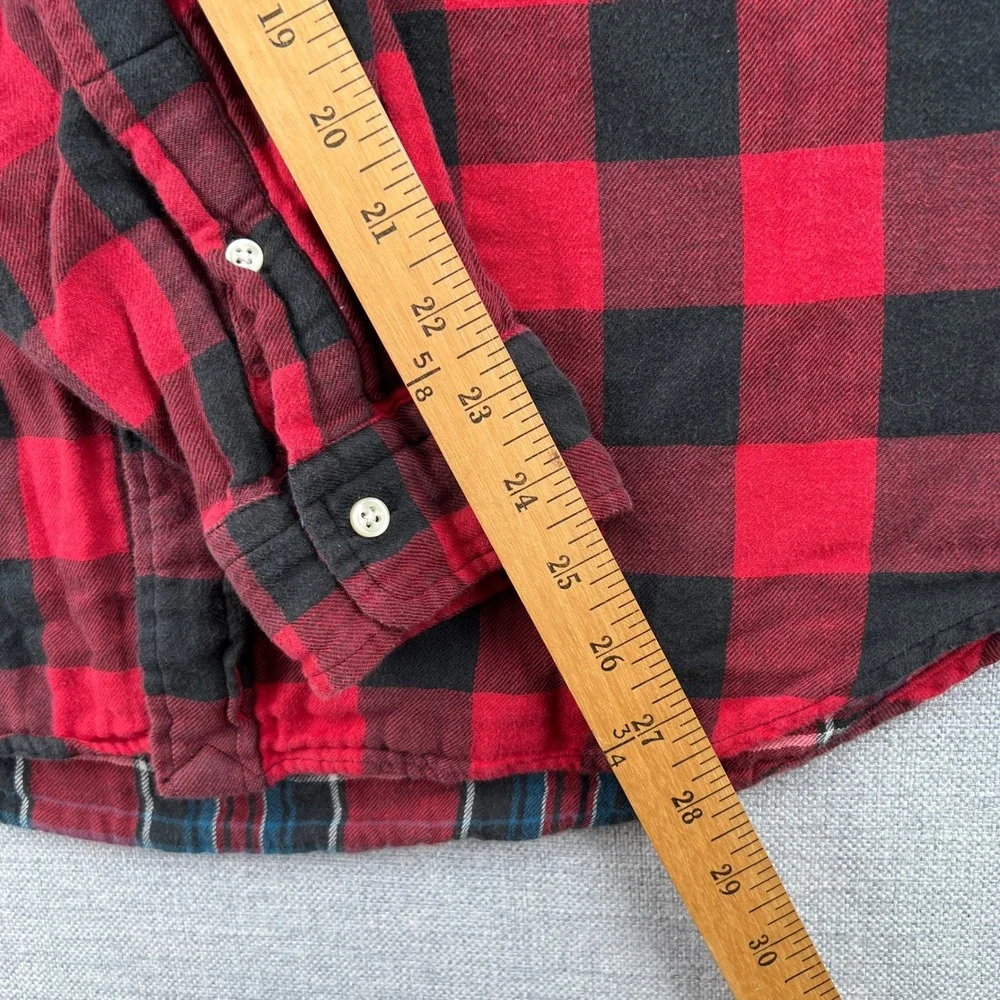 Polo Ralph Lauren Buffalo Plaid Flannel Shirt Men Large Red Black Double Faced